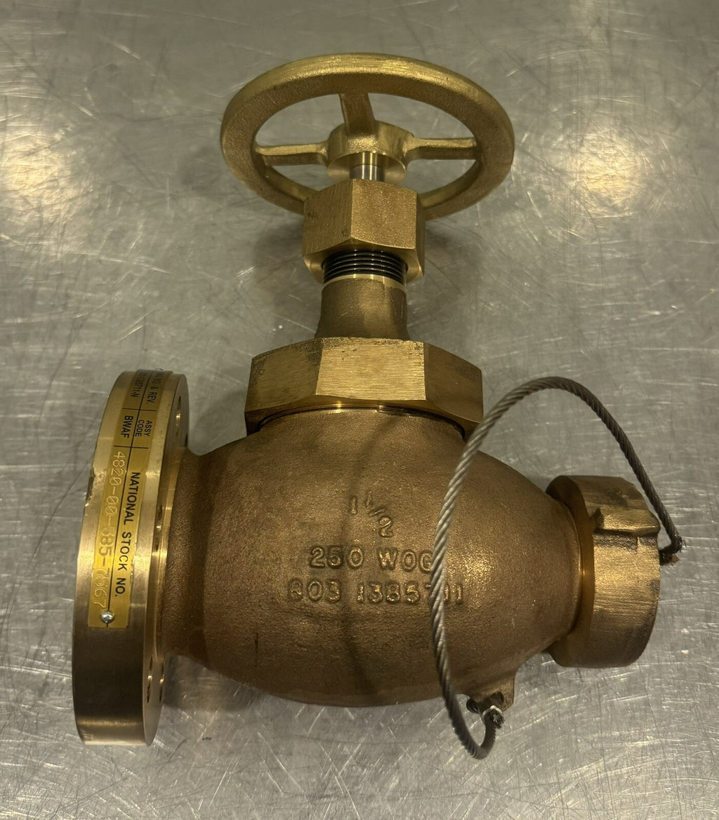 MB 803-1385711-N National 4820-00-585-7567 Globe Valve Brass 1.5” NEW SHIPS FREE