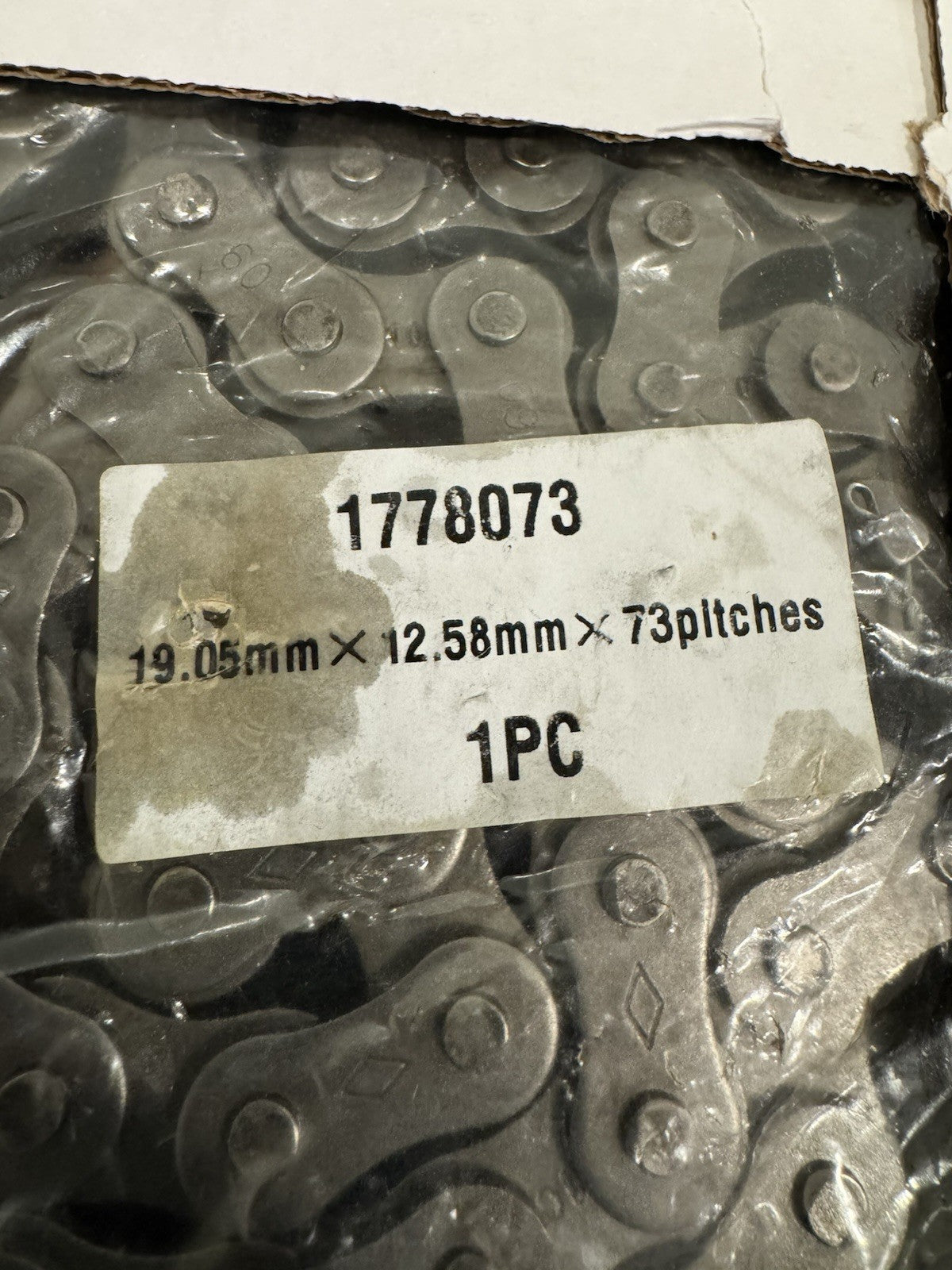 Vermeer 1778073 Roller Chain  DW-60-1R-73DZ 19.05mm x 12.58mm x 73 pitches NEW!