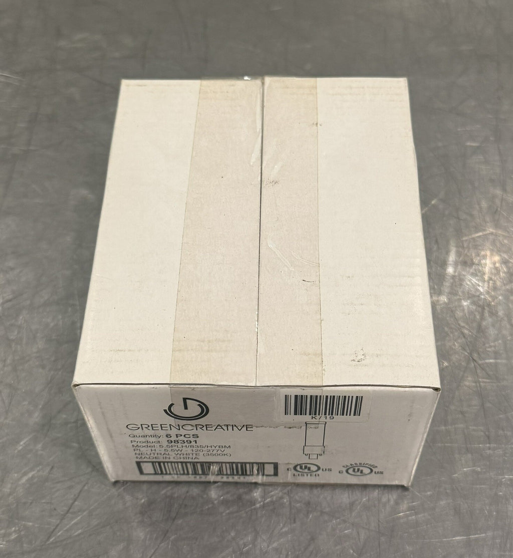Green Creative 98391 LED Bulb 5.5W 3500K 6 PACK PL-H-5.5W-120-277V NEW!