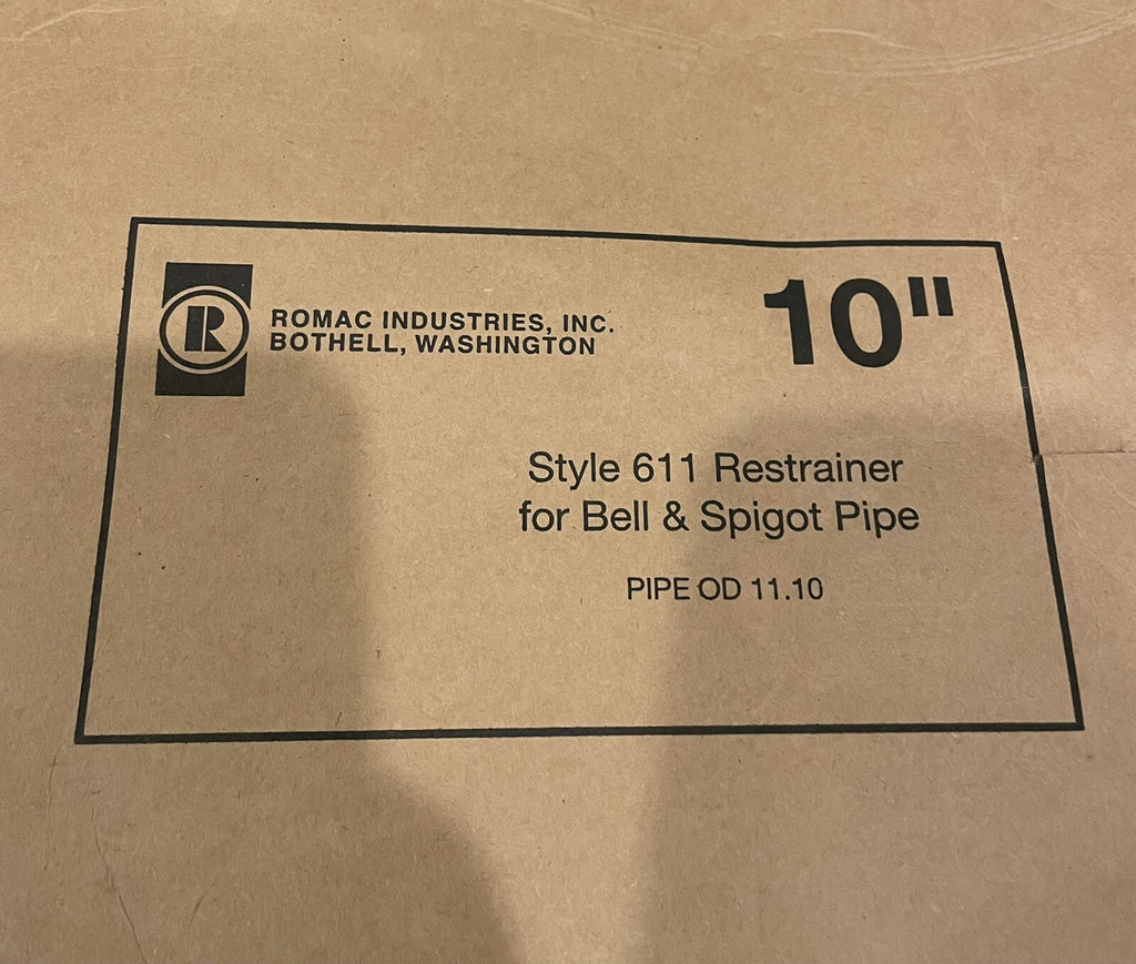 Romac 611 10" Restrainer For Bell & Spigot Pipe NEW IN BOX! FREE SHIPPING!