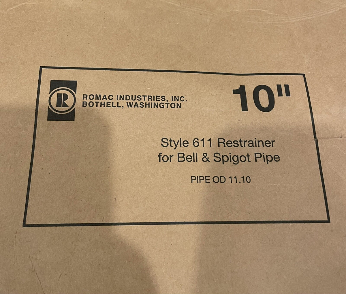 Romac 611 10" Restrainer For Bell & Spigot Pipe NEW IN BOX! FREE SHIPPING!