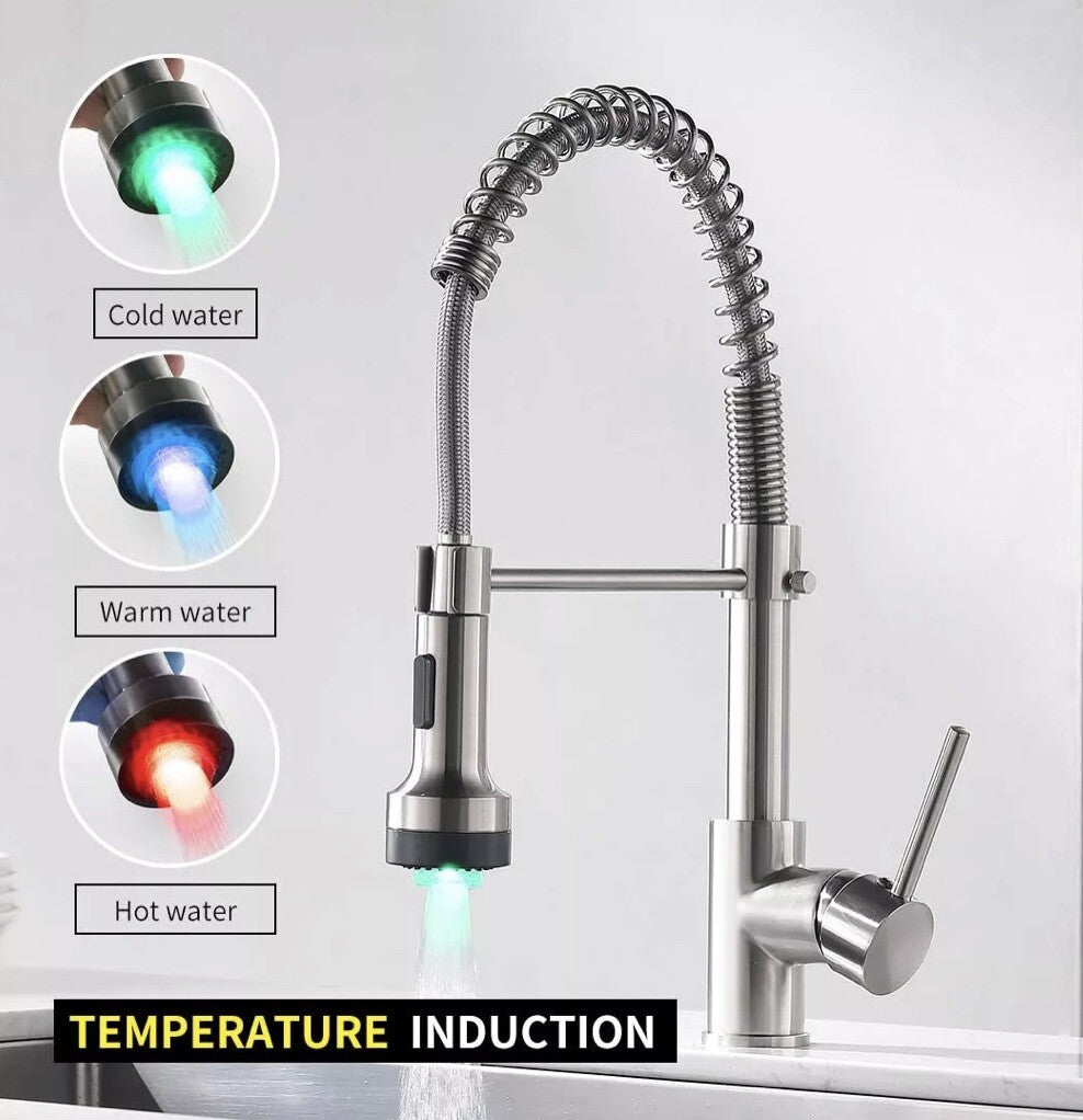 Gimli Pull Down Kitchen Faucet W/ LED Lights 1135-33N-LED-1P GI-US NEW!