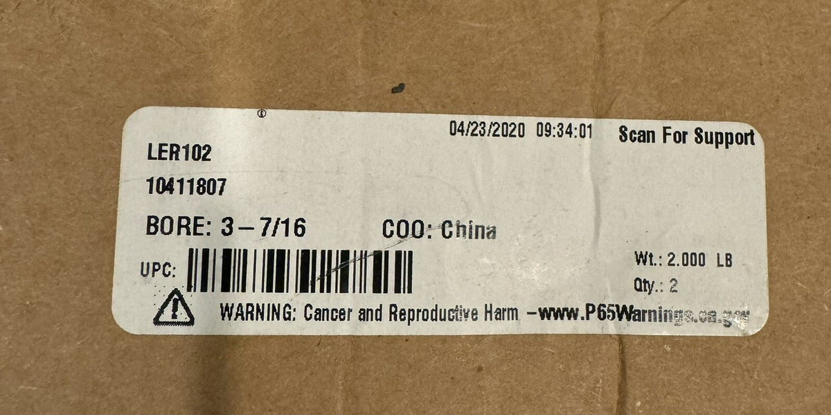 Rexnord LER102 Seal Ring 2 PACK 3-7/16” Bore 10411807 NEW! FREE SHIPPING!