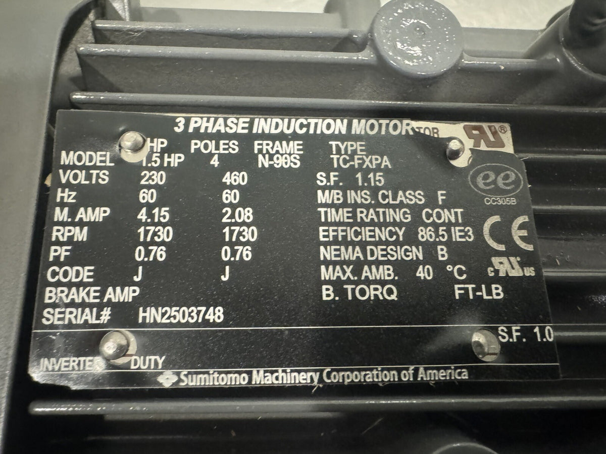Sumitomo CNVMS1H-6100YC-EP-21 Gear Motor NEW! FREE SHIPPING!