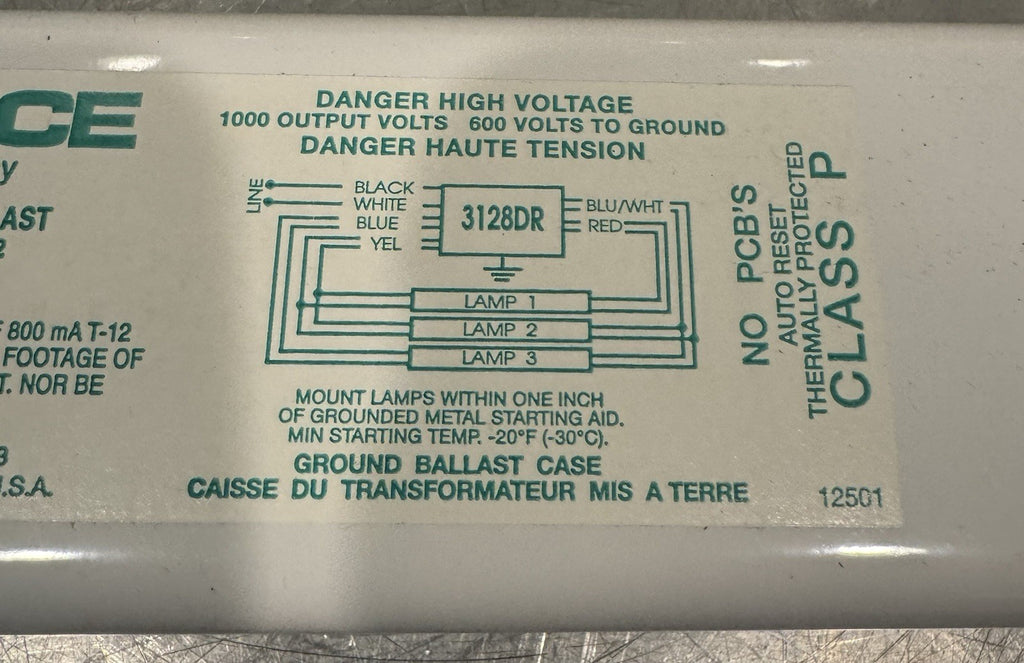 France 3128DR Sign Ballast Fluorescent 120V 800 mA T-12 NEW IN BOX! SHIPS FREE