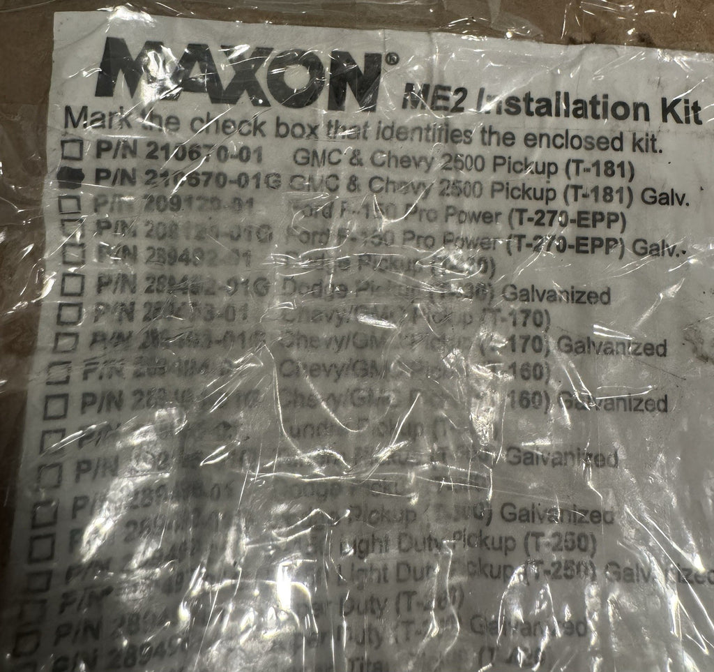 Maxon 210670-01G Galvanized Install Kit GM 2500/3500 NEW IN BOX! FREE SHIPPING!