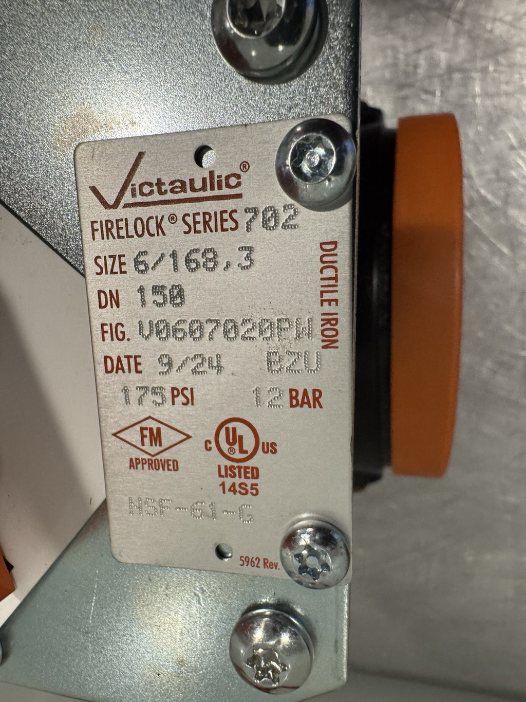 Victaulic V0607020PW Hand Wheel Butterfly Valve 6” NEW! FREE SHIPPING!