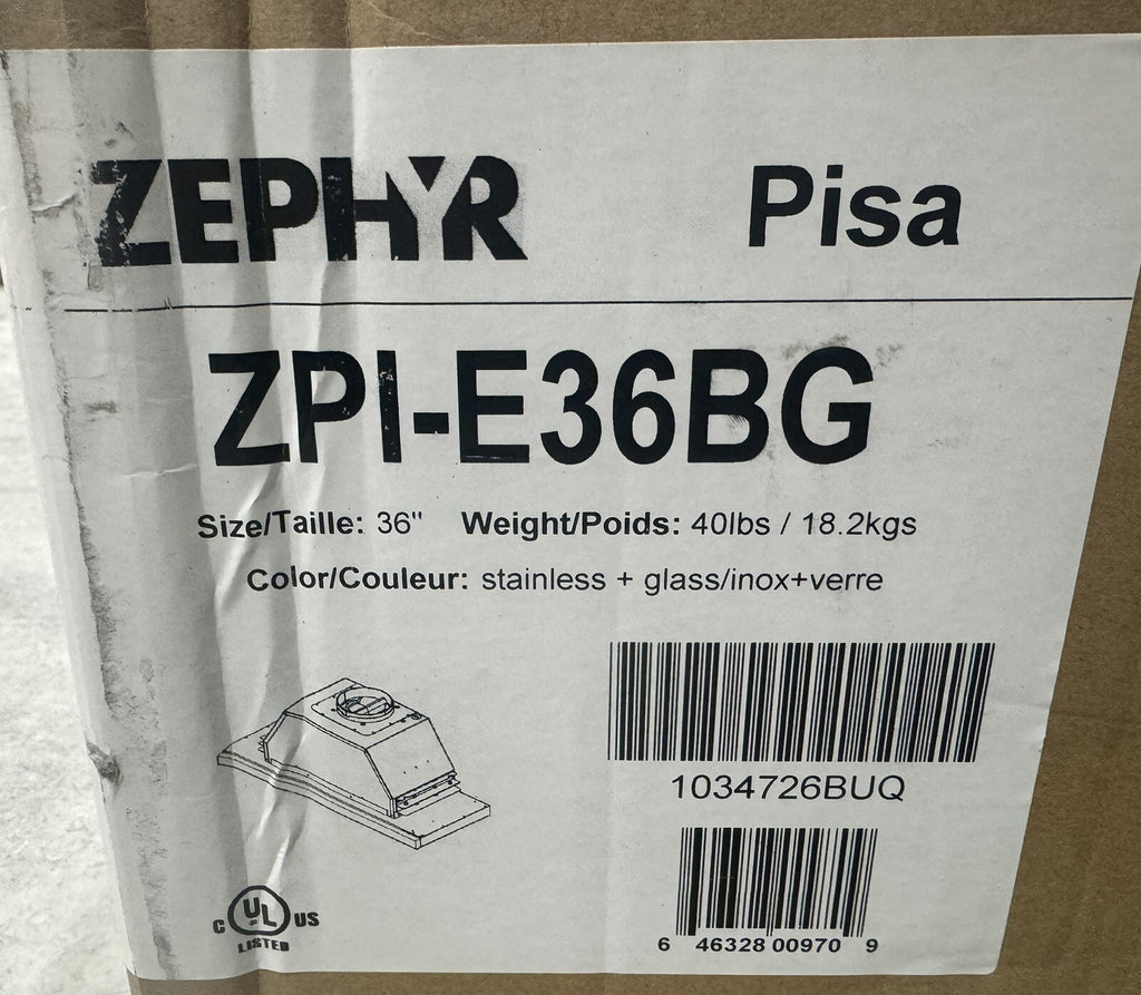 Zline ZPI-E36BG Range Good Convertible Under Cabinet Stainless Pisa 500 CFM NEW!