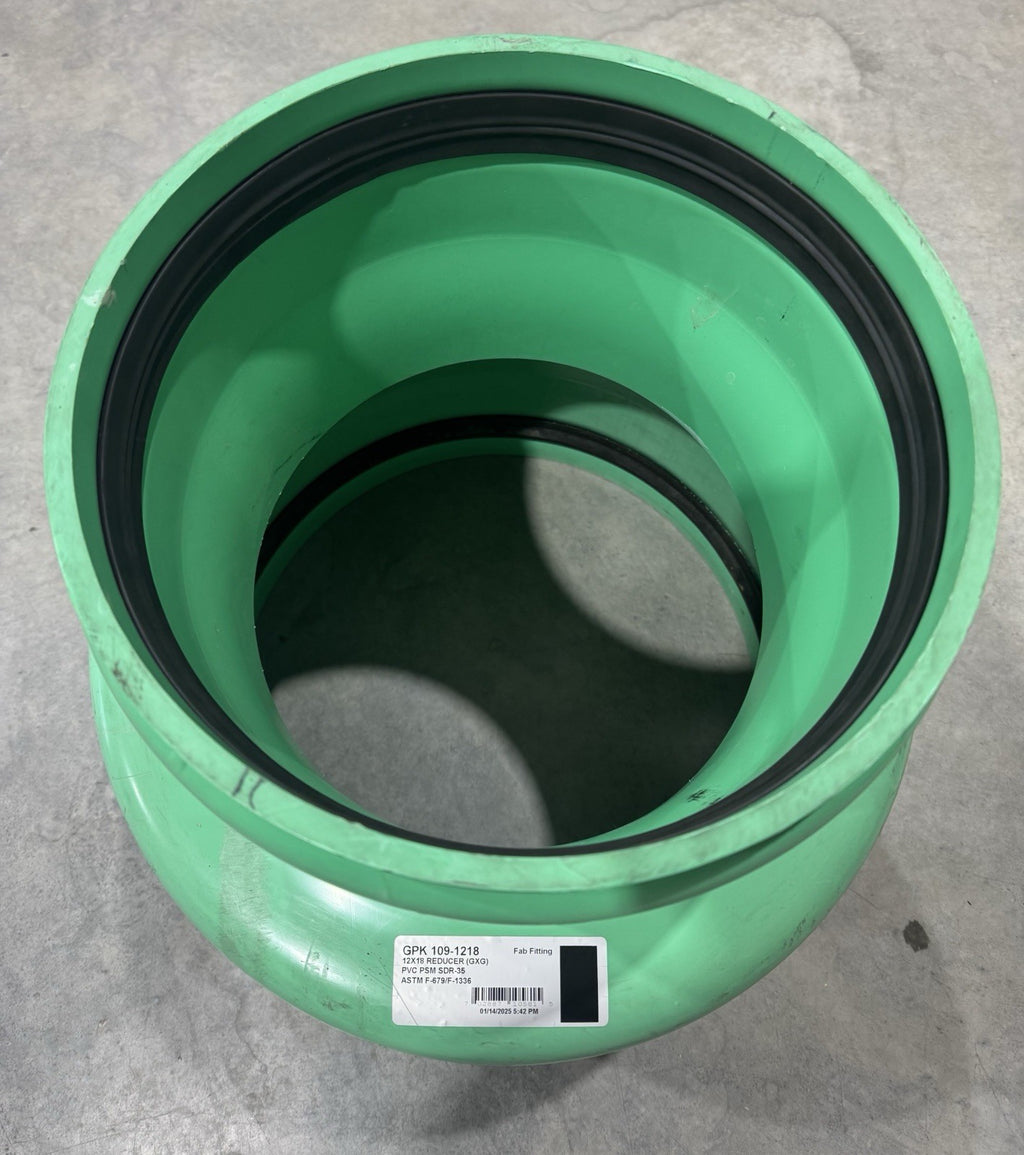 GPK 109-1218 Reducer 12x18 PVC PSM SDR-35 ASTM F-679/F-1336 NEW! FREE SHIPPING!
