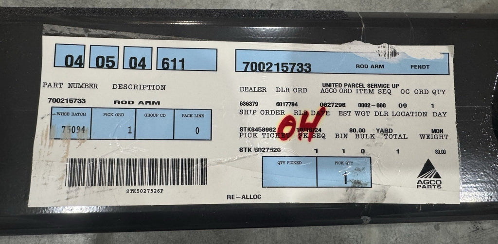 Agco 700215733 Rod Arm Assembly NEW IN BOX! FREE SHIPPING!
