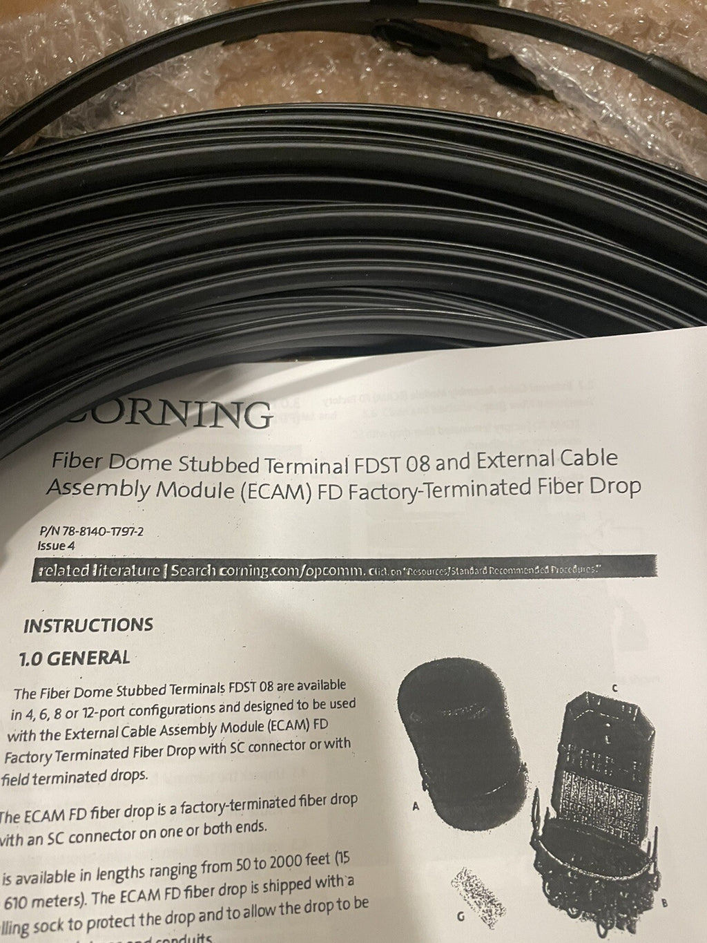 Corning ECAM-FD-A-A-C-0200 External Cable ASSY Module 80611387244 NEW!