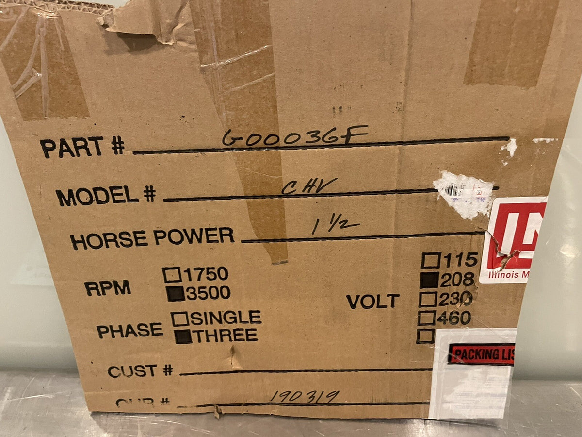 Vent Rite Guardian Plus CHV G00036F 1-1/2HP 3500RPM 3PH 208V Condensate Pump NEW
