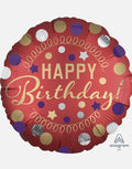 (1) Happy Birthday Red Satin Balloon 18” Anagram 39068 NEW! FREE SHIPPING!