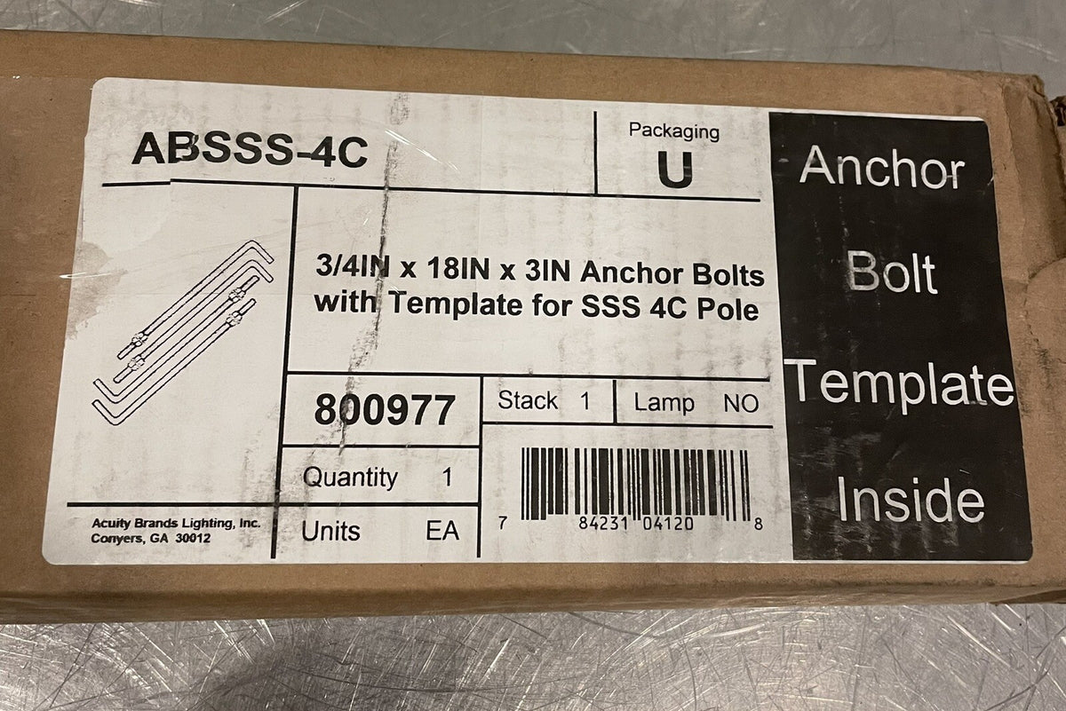 ABSSS-4C Anchor Bolts With Template 800977 BRAND NEW IN BOX! FREE SHIPPING!