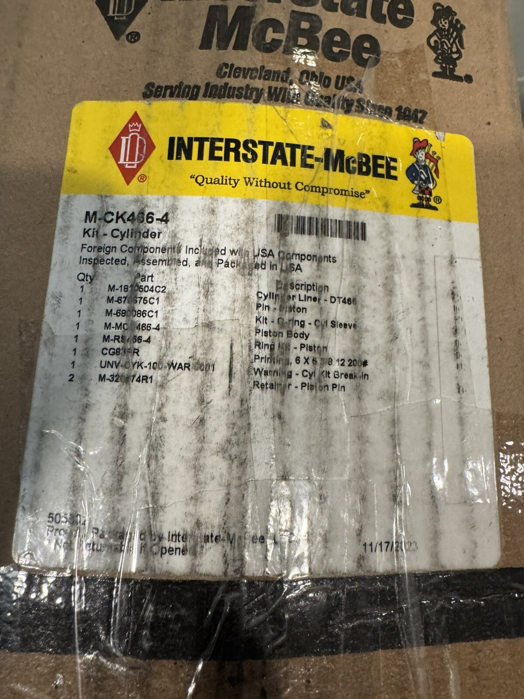 Interstate Mcbee M-CK466-4 Navistar Cylinder Kit NEW IN BOX! FREE SHIPPING!