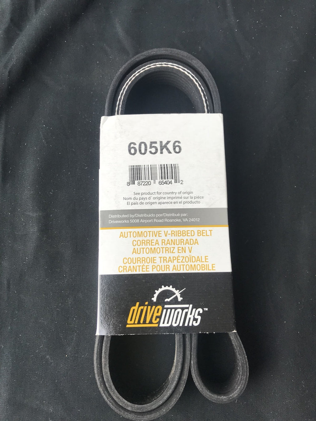 Drive Works 605K6 Automotive V-Ribbed Belt NEW