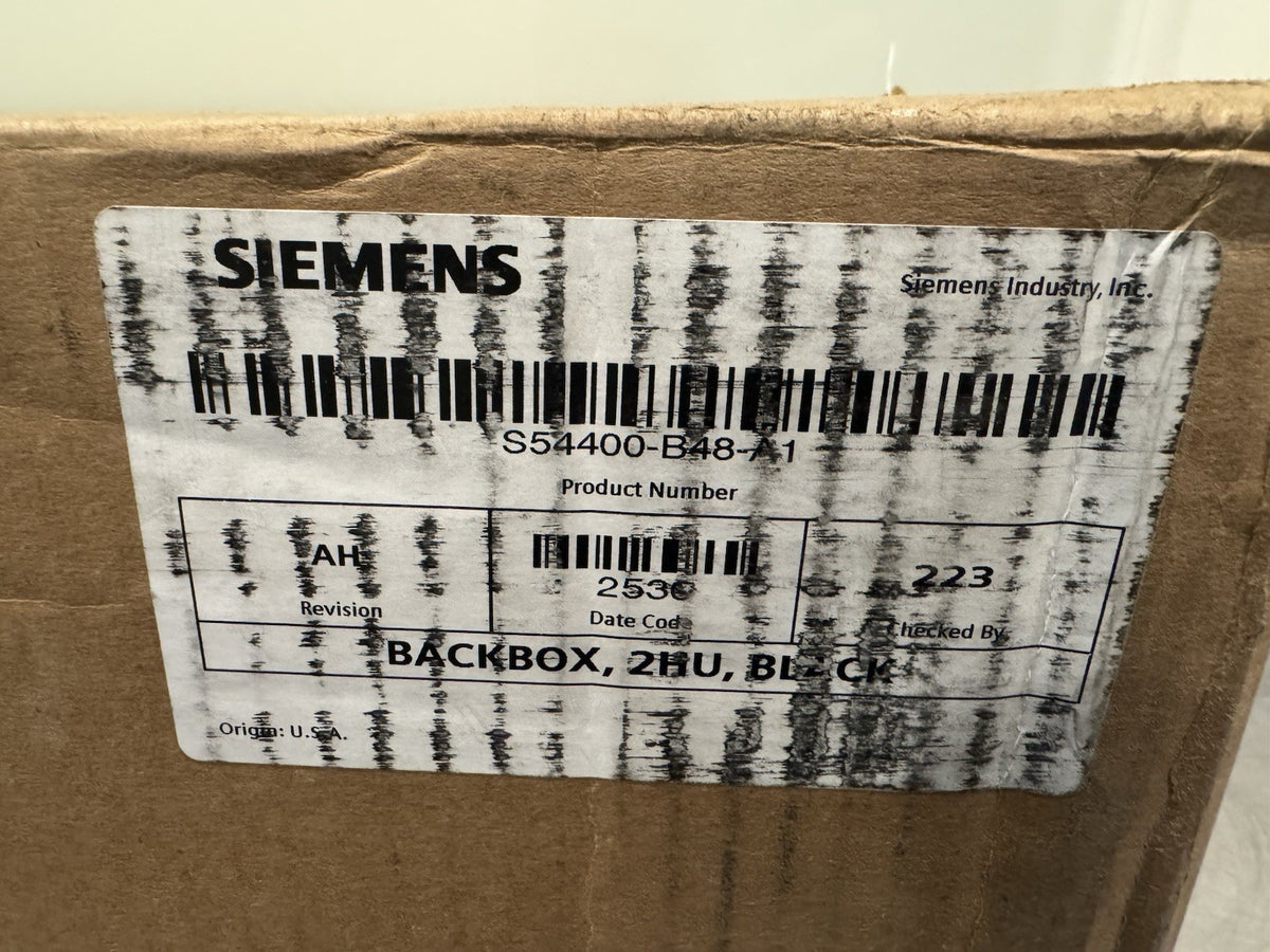 Siemens S54400-B48-A1 Backbox 2HU Black FHB2002-U1 NEW IN BOX! SHIPS FREE