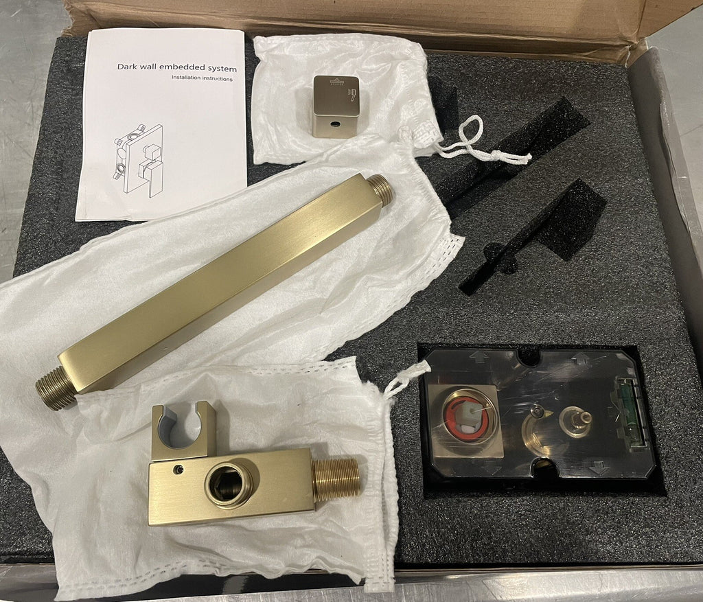 TH6006-12BG Shower System Brushed Gold Valve Showerhead NEW IN BOX FREE SHIPPING