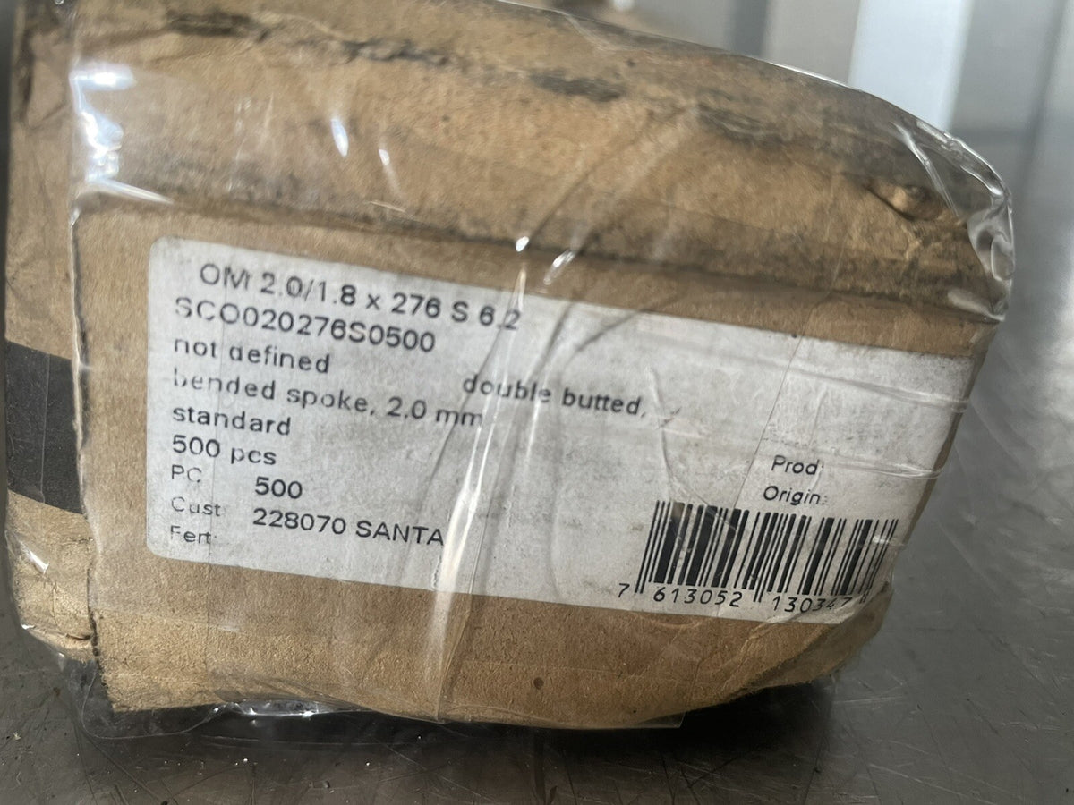 DT Swiss SCO020276S0500 J Bend Spoke Black 2.0mm OM 2.0/1.8 X 276 S 6.2 NEW!