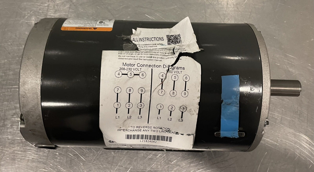 US Motors D3P2AHZ 3HP 1725 RPM 208-230/460V Electric Motor NEW! FREE SHIPPING!