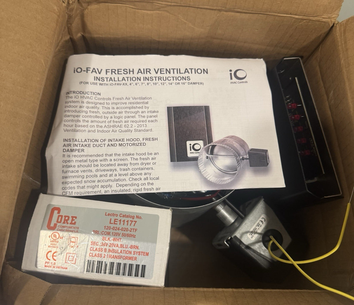 IOC FAV Plus Damper IO-FAV-06-PLUS Ventilation Control Kit 6” NEW IN BOX!