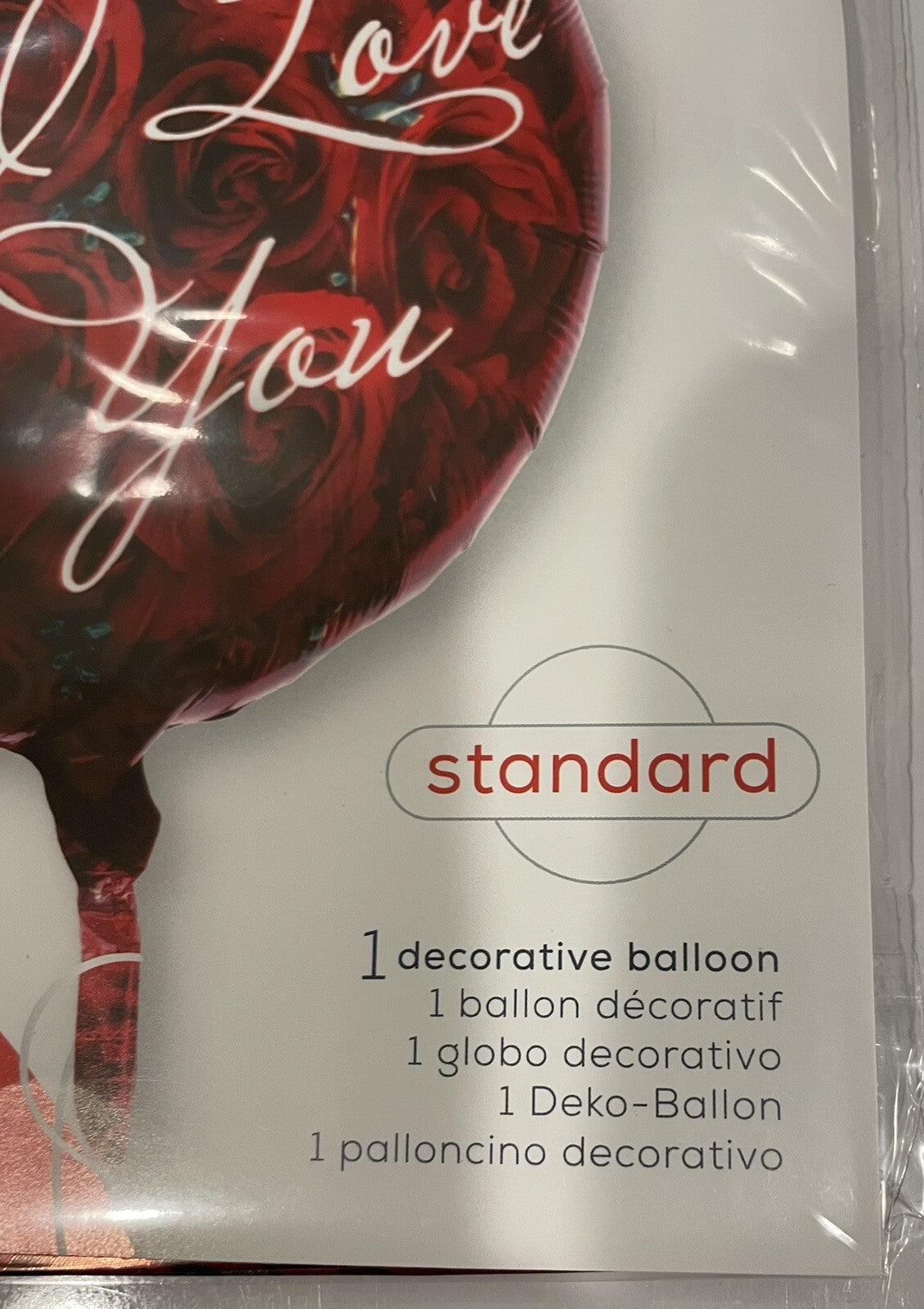 (1) I Love You Roses  Foil Balloon 18” Anagram 15598 NEW! FREE SHIPPING!