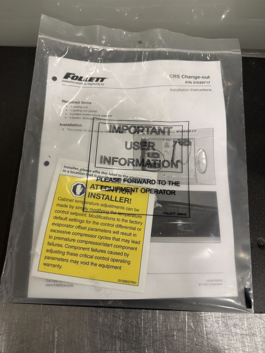 Follett 01550870 CRS Changeout Cooling Unit Embraco CRS FZR20i/FZR25I Module NEW
