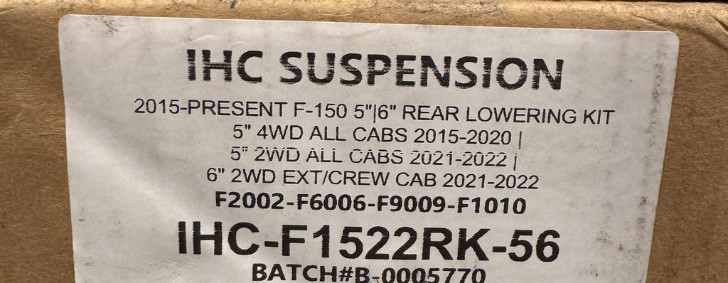 IHC Suspension F1522RK-56 Rear Lowering Kit 5/6” F-150 Ford NEW IN BOX!