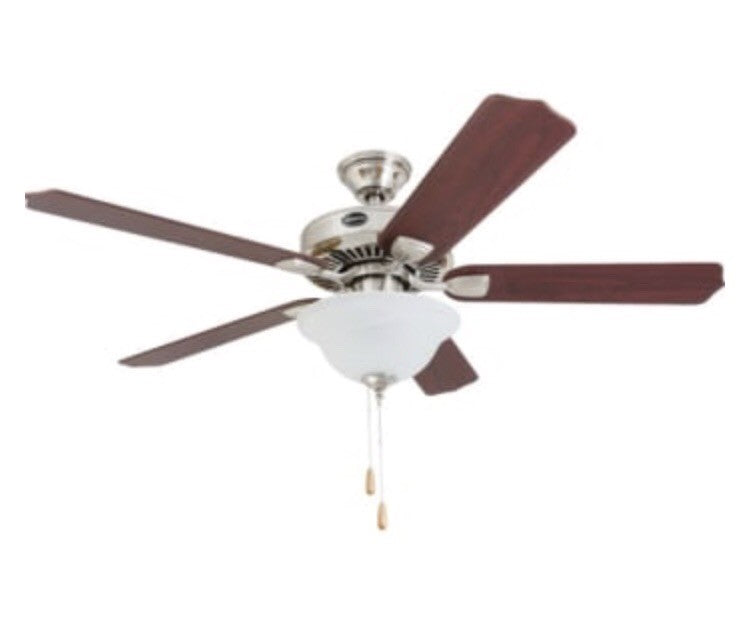 Seasons 44" Hugger-Mount Ceiling Fan Brushed Nickel Bowl Light Kit NEW IN BOX