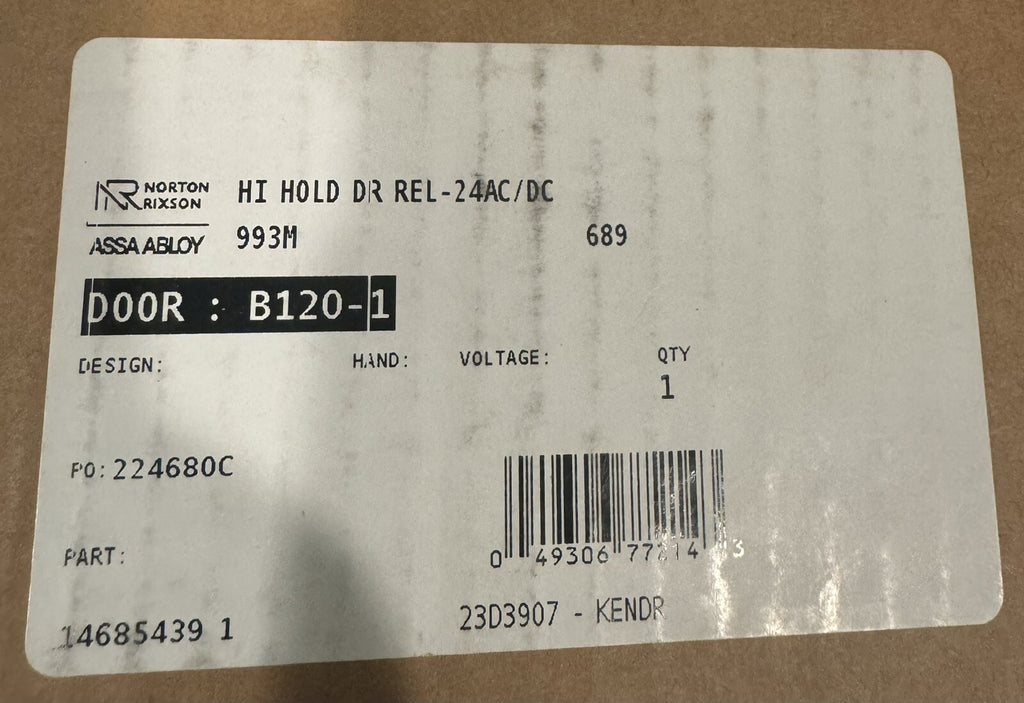 Rixson 993M Hi Hold Magnet Door Release HI HOLD DR REL-24AC/DC NEW IN BOX!
