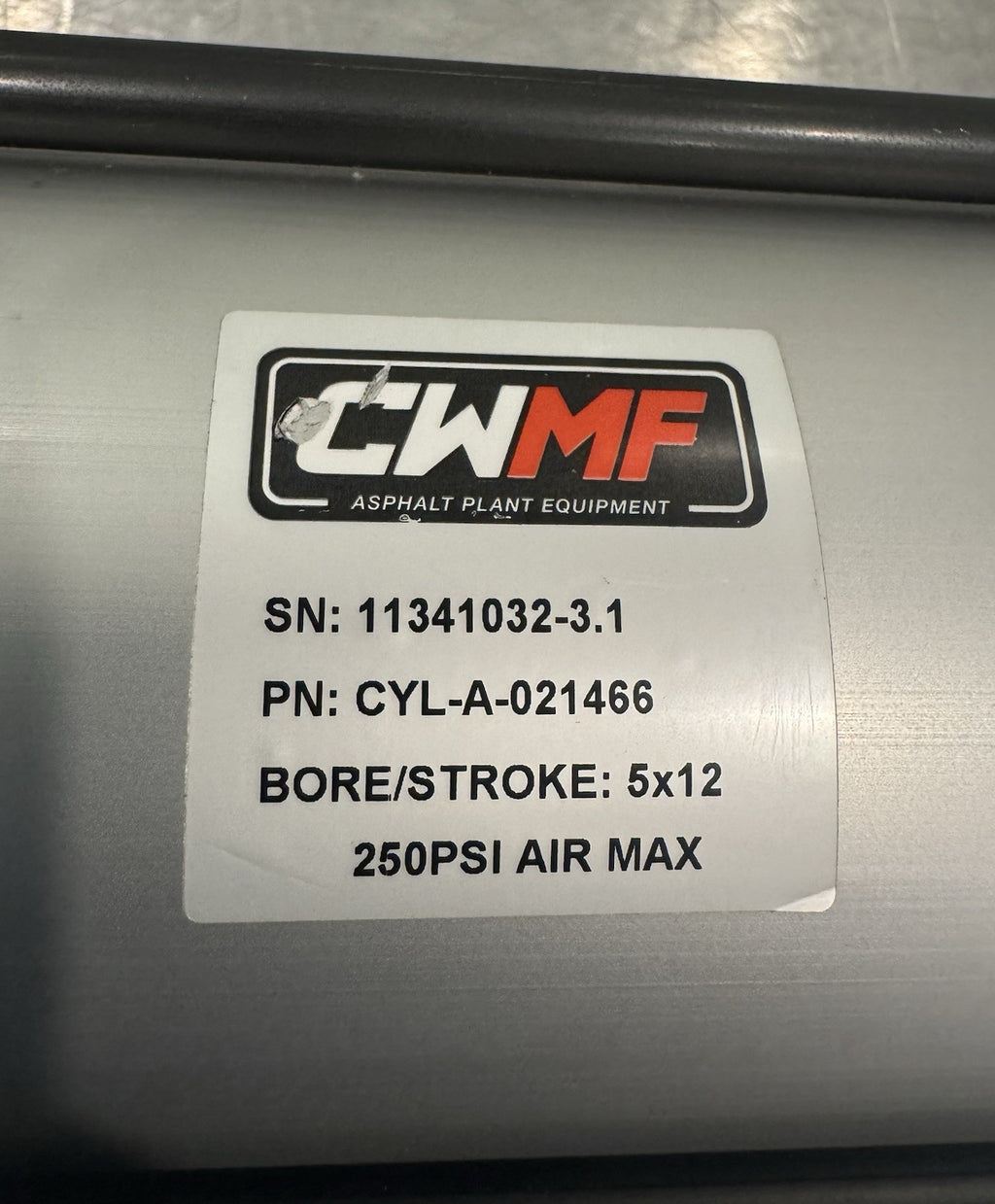 CWMF CYL-A-021466 Asphalt Plant Cylinder 5” Bore 12” Stroke 250PSI NEW!