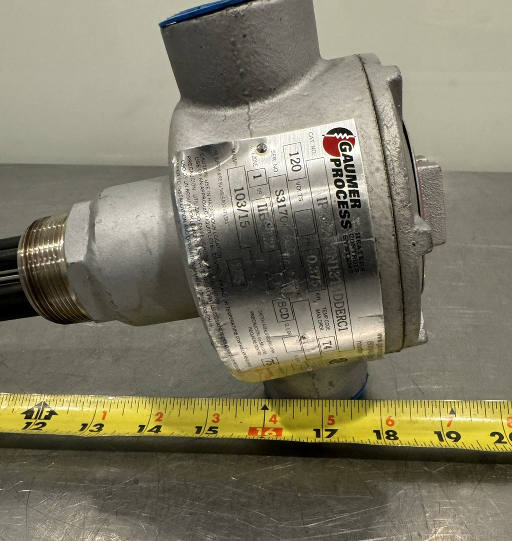 Gaumer Process 120V 1PH 0.375Kw T4 Immersion Heater IPXA2P3N13T4DDERC1 NEW!