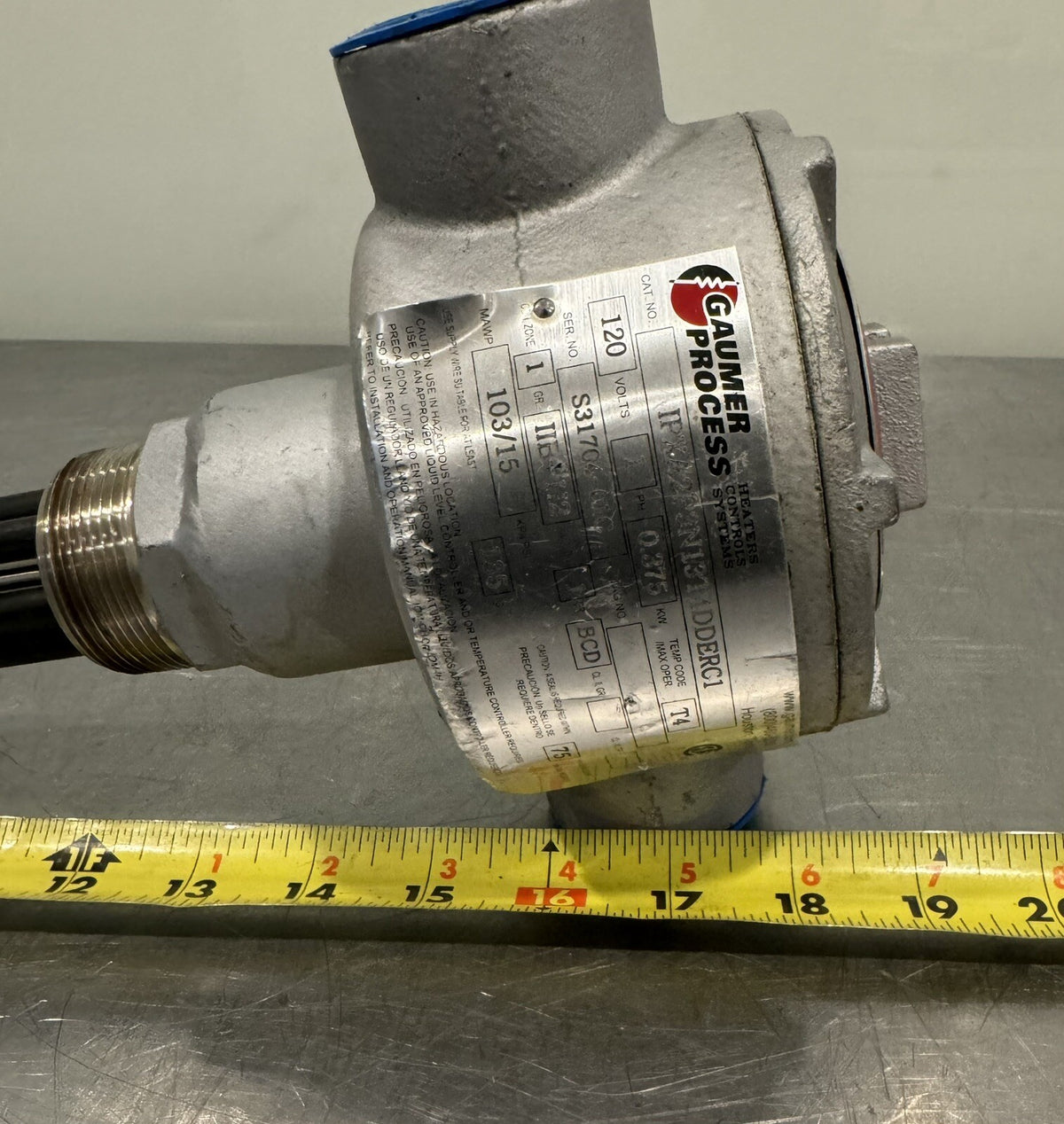 Gaumer Process 120V 1PH 0.375Kw T4 Immersion Heater IPXA2P3N13T4DDERC1 NEW!
