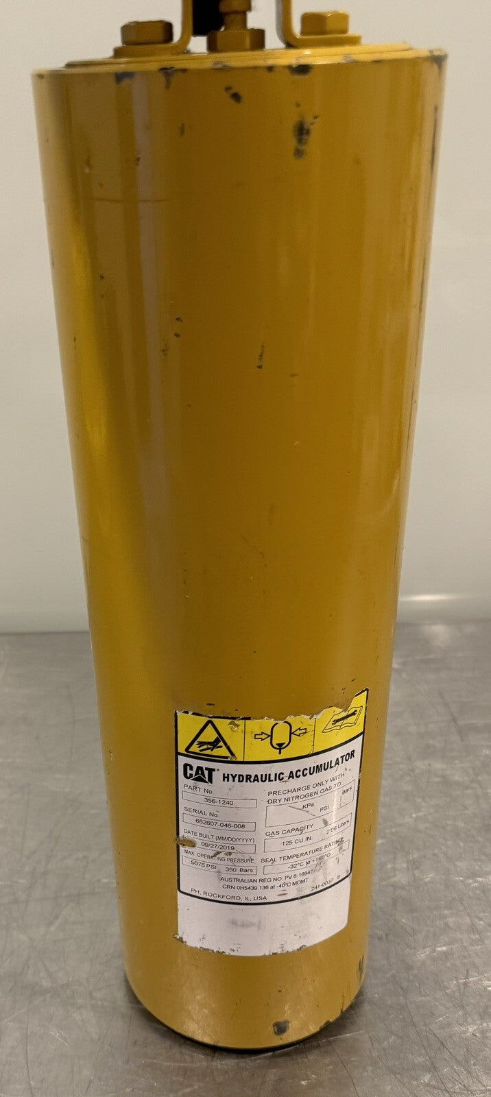 Caterpillar 356-1240 Hydraulic Accumulator Genuine CAT NEW! FREE SHIPPING!