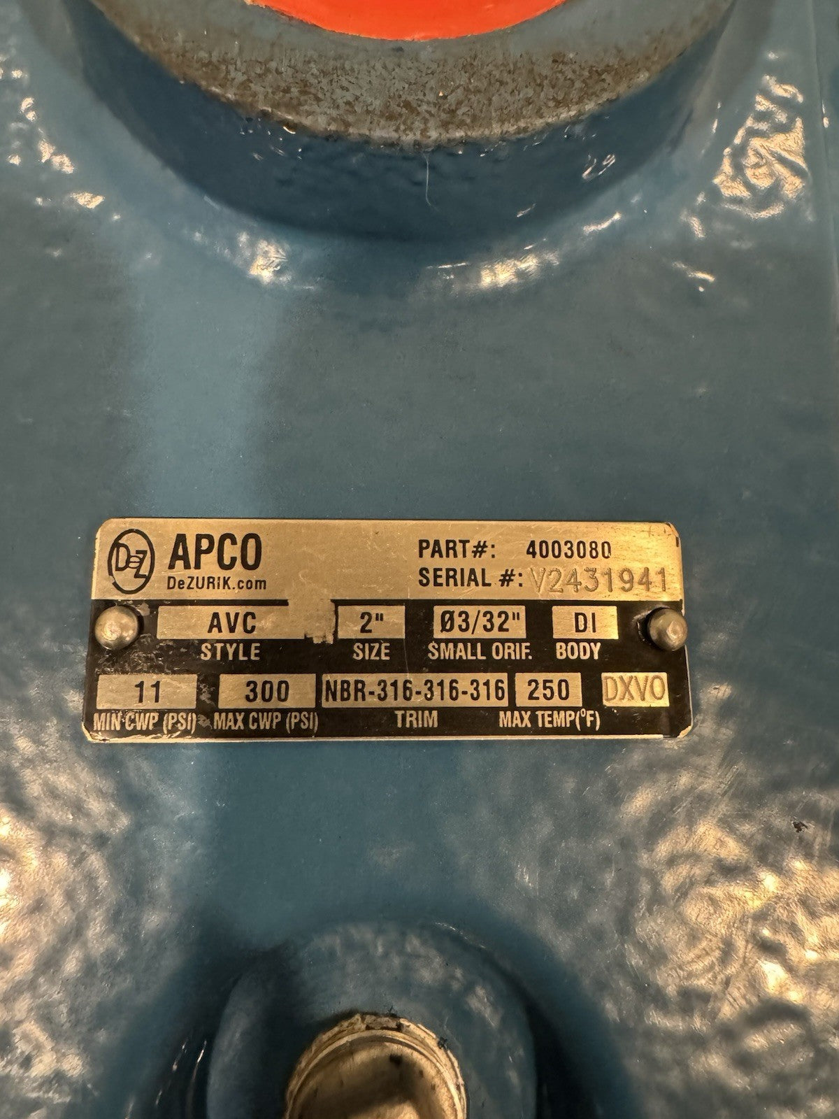 Apco 4003080 Single Body Combination Air Valve 2” AVC NEW! FREE SHIPPING!