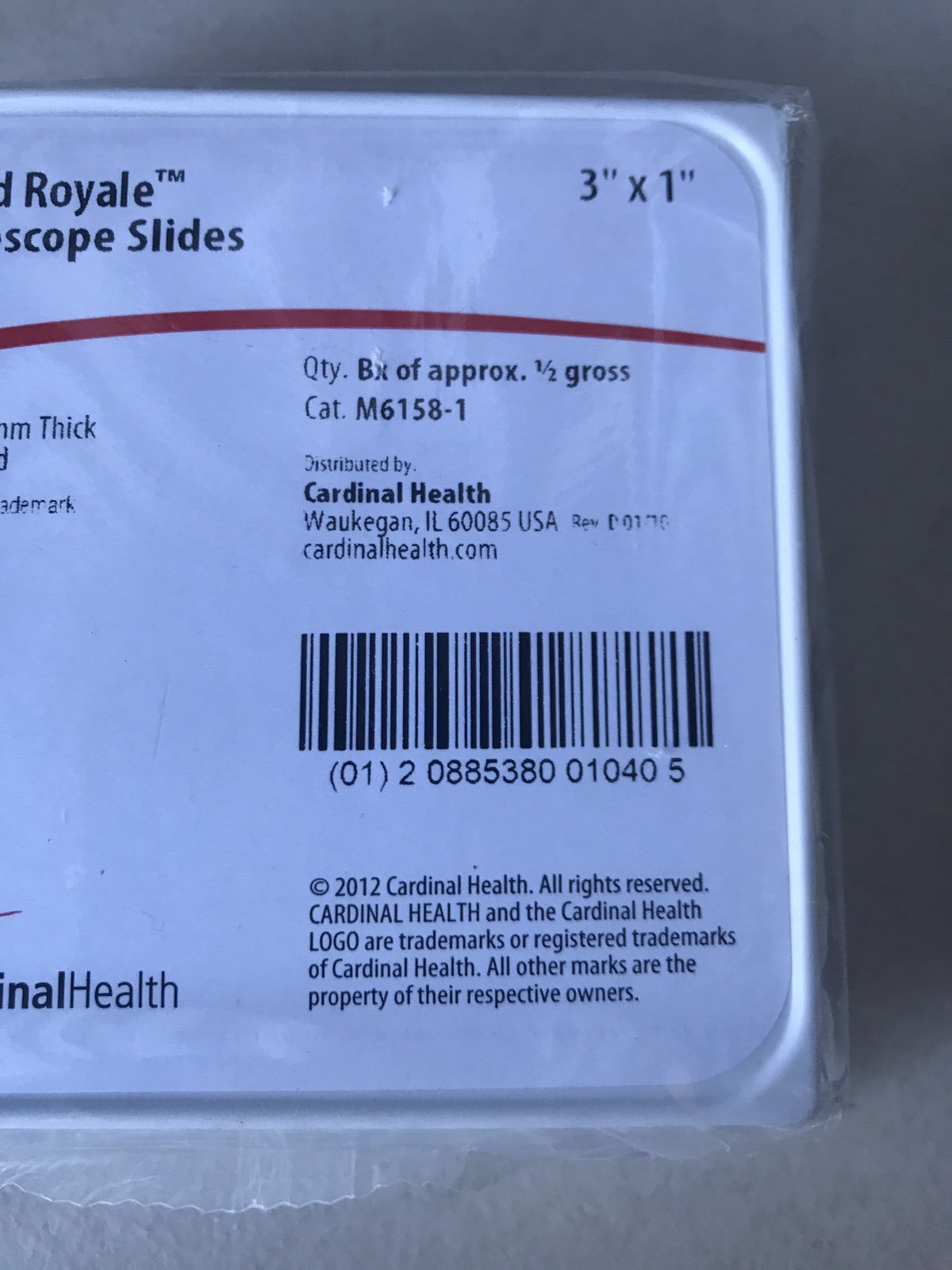 Cardinal Health M6158-1 Microscope Slides 1MM Thick NEW SEALED PACK