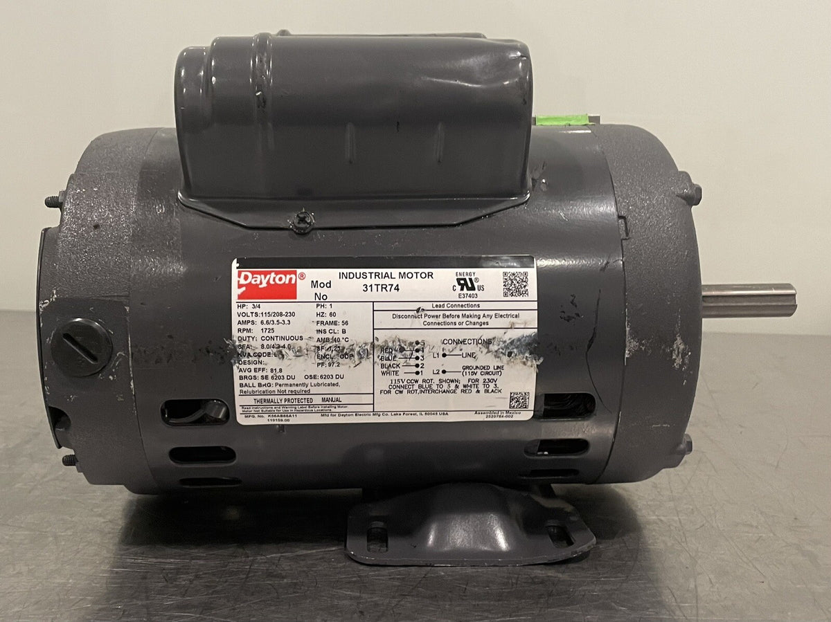 Dayton 31TR74 3/4HP 1PH 115/208-230V NEW! FREE SHIPPING!