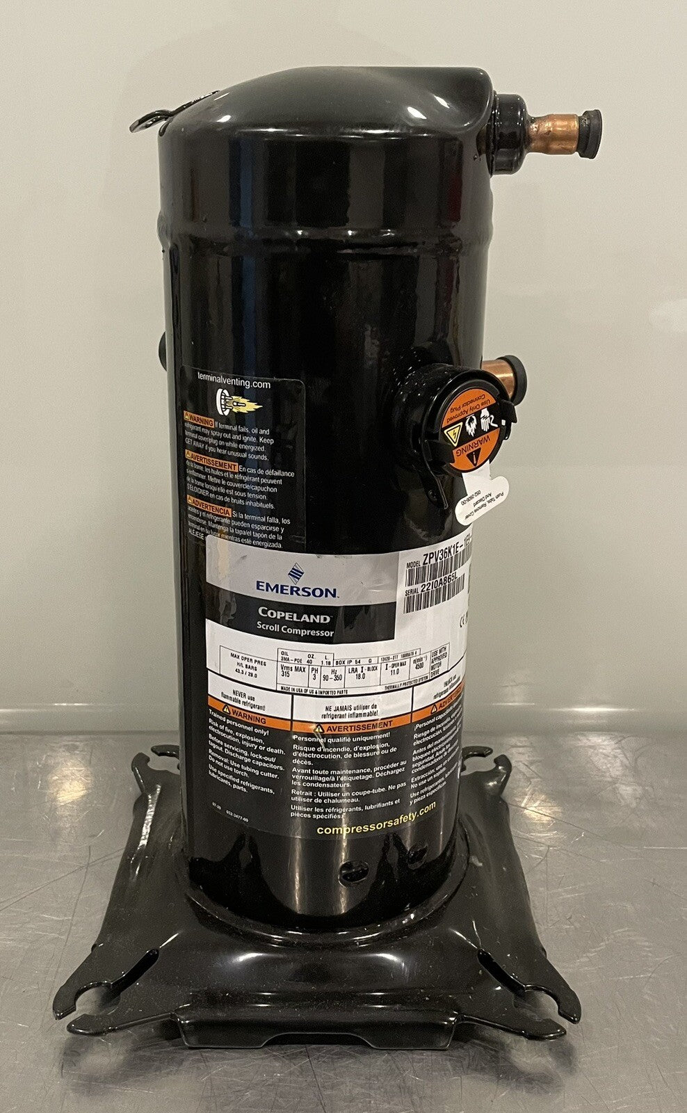 Emerson ZPV36K1E-1E9-823 Copeland Scroll Compressor NEW IN BOX! FREE SHIPPING!
