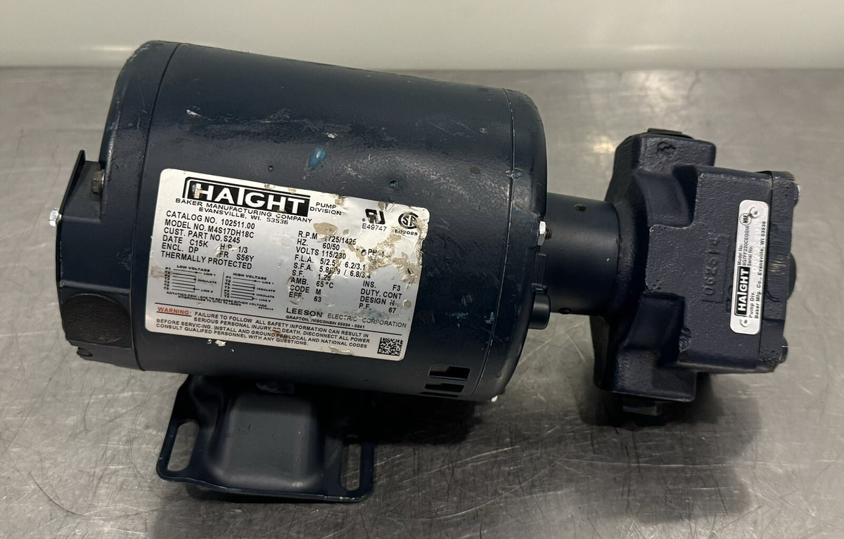 Haight 102511.00 Pump & Motor For Pitco Fryer M4S17DH18C NEW! FREE SHIPPING!