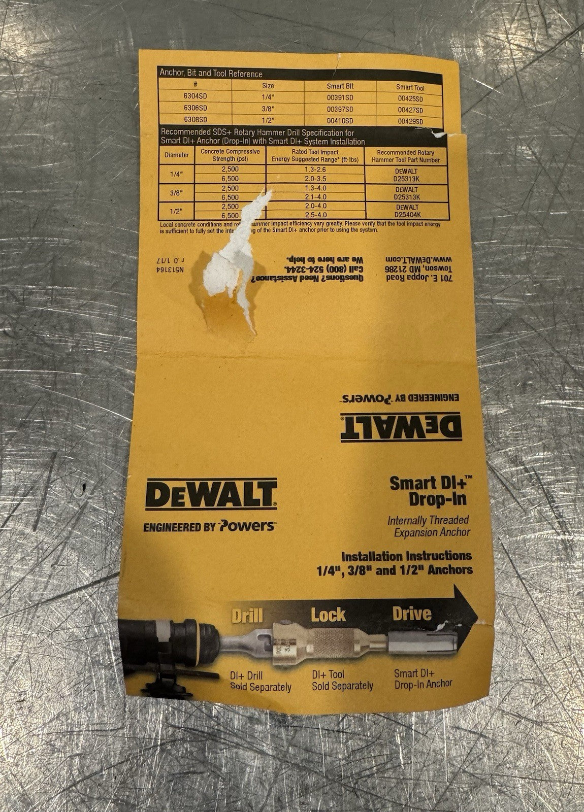 Dewalt 6308SD-PWR Smart DI+ Drop-In Anchor 1/2” 23 PACK NEW! FREE SHIPPING!