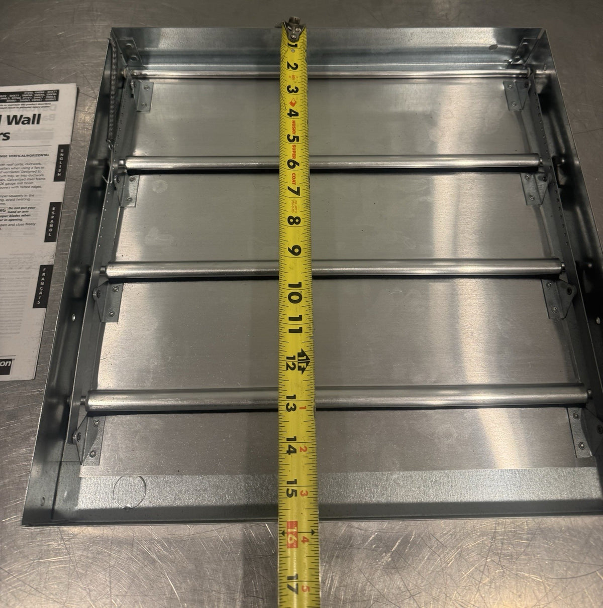 Dayton 3HHL5 Backdraft Damper 16” Horizontal/ Vertical Mount NEW IN BOX!