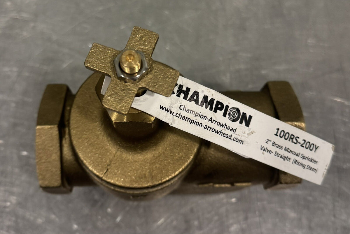 Champion 100RS-200Y Brass Straight Valve 2” Rising Swivel NEW! FREE SHIPPING!