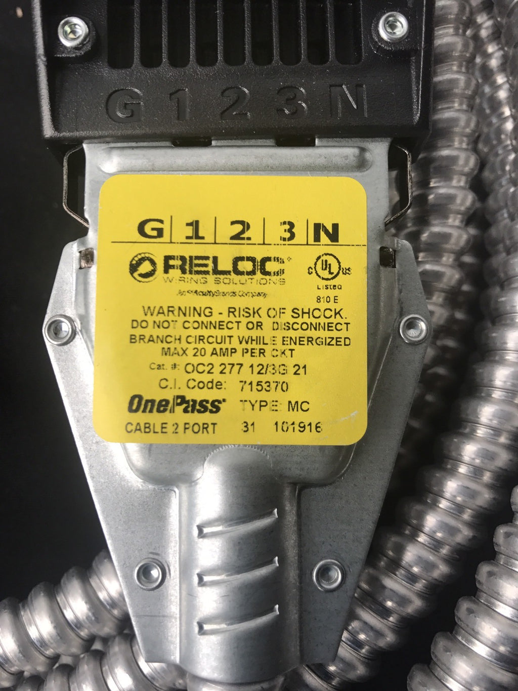 Reloc 715370 OnePass OC2 2-Port Cable OC2 277 12/3G 21 M5 NEW! FREE SHIPPING!