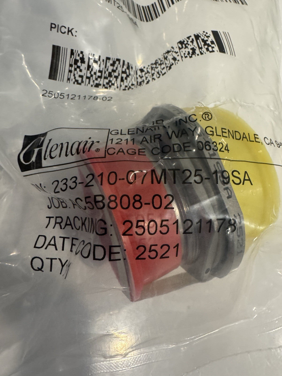 Glenair 233-210-07MT25-19SA MIL Spec Connector Circular NEW! FREE SHIPPING!