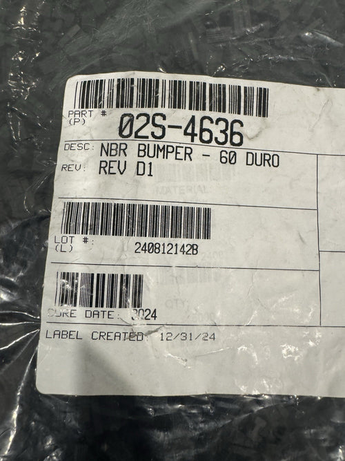 02S-4636 NBR Bumper 60 Duro PACK OF 5000 NEW! FREE SHIPPING!