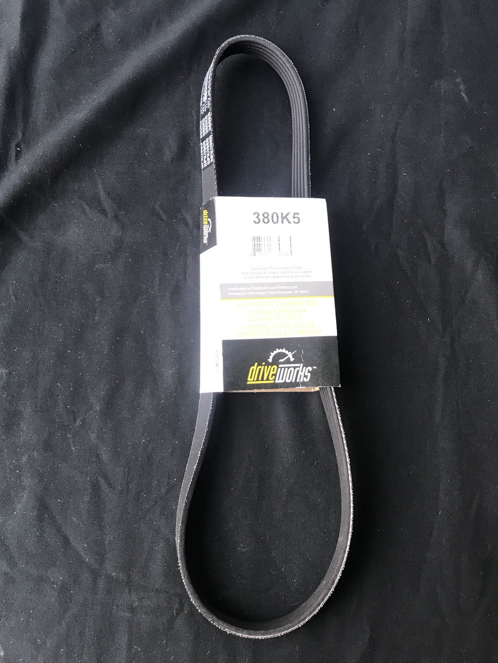 Drive Works 380K5 Automotive V-Ribbed Belt NEW
