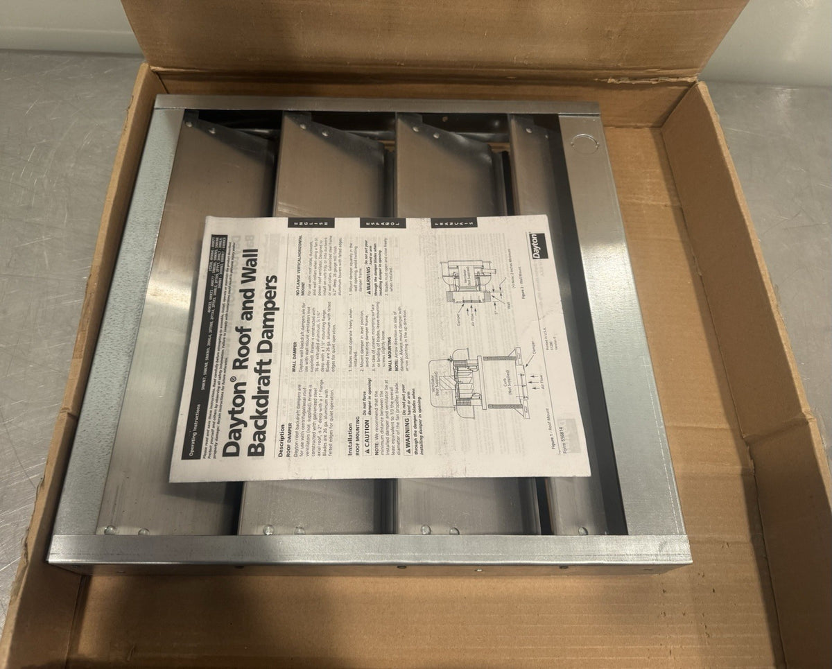 Dayton 3HHL5 Backdraft Damper 16” Horizontal/ Vertical Mount NEW IN BOX!