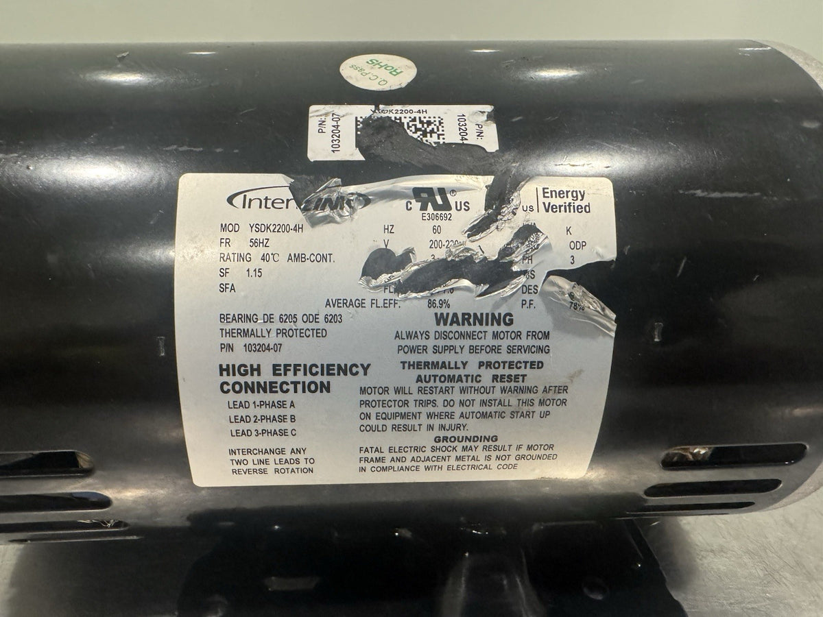 Interlink YSDK2200-4H Blower Motor 3HP 200-230V 103204-07 NEW! FREE SHIPPING!