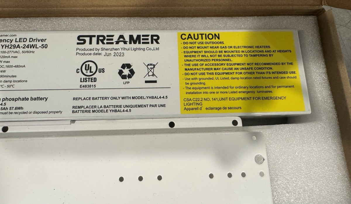 Streamer YH29A-24WL-50 Emergency LED Driver NEW IN BOX! FREE SHIPPING!