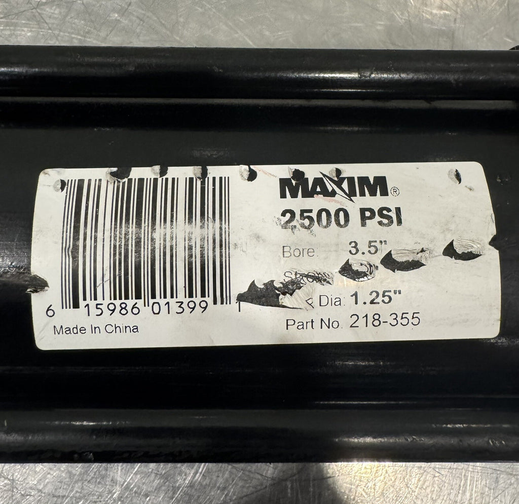 Maxim 218-355 Hydraulic Cylinder 3.5” Bore 18” Stroke 1.125” Rod NEW! SHIPS FREE